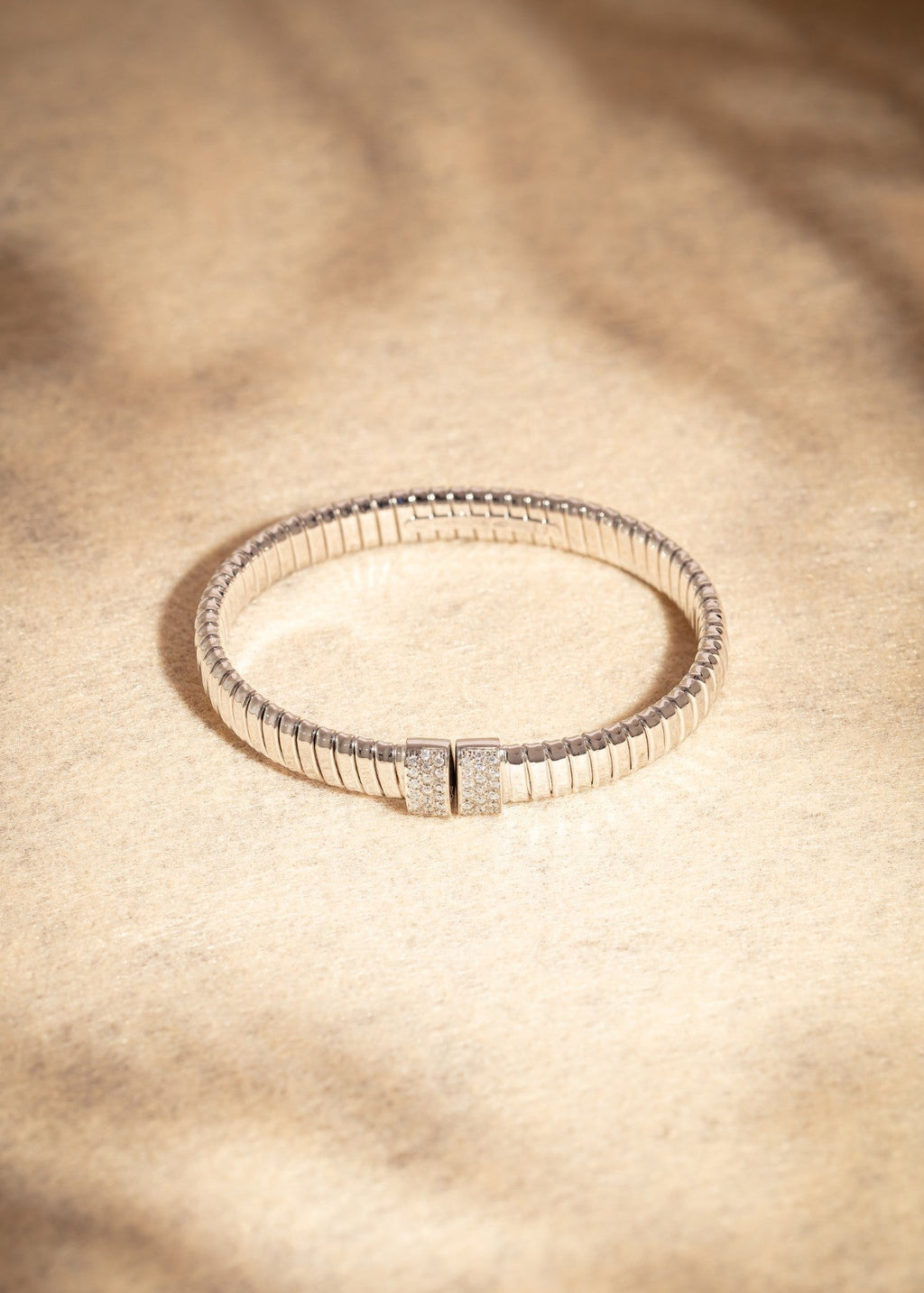 Tubogas Bangle with Diamond Pave Bars