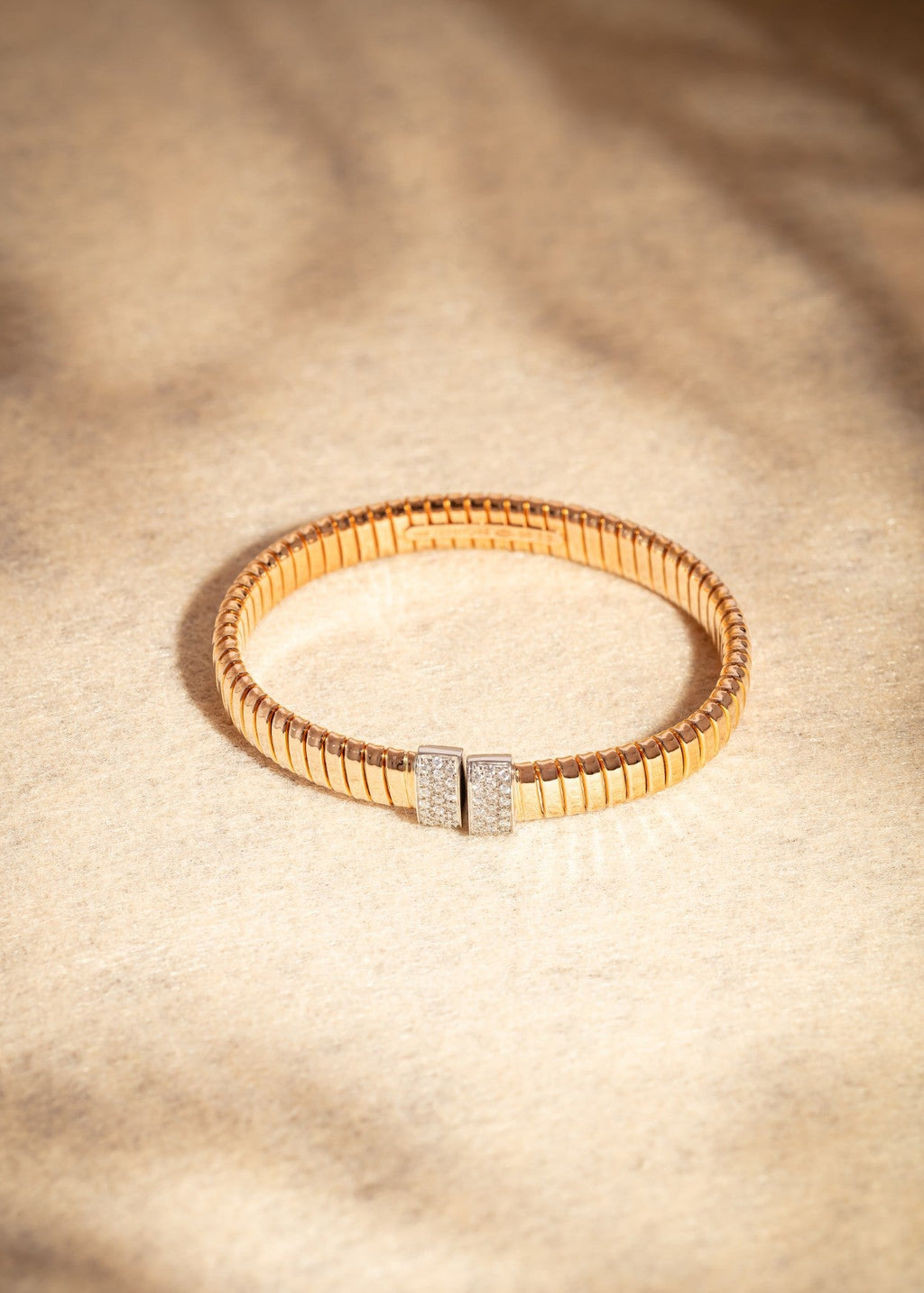 Tubogas Bangle with Diamond Pave Bars