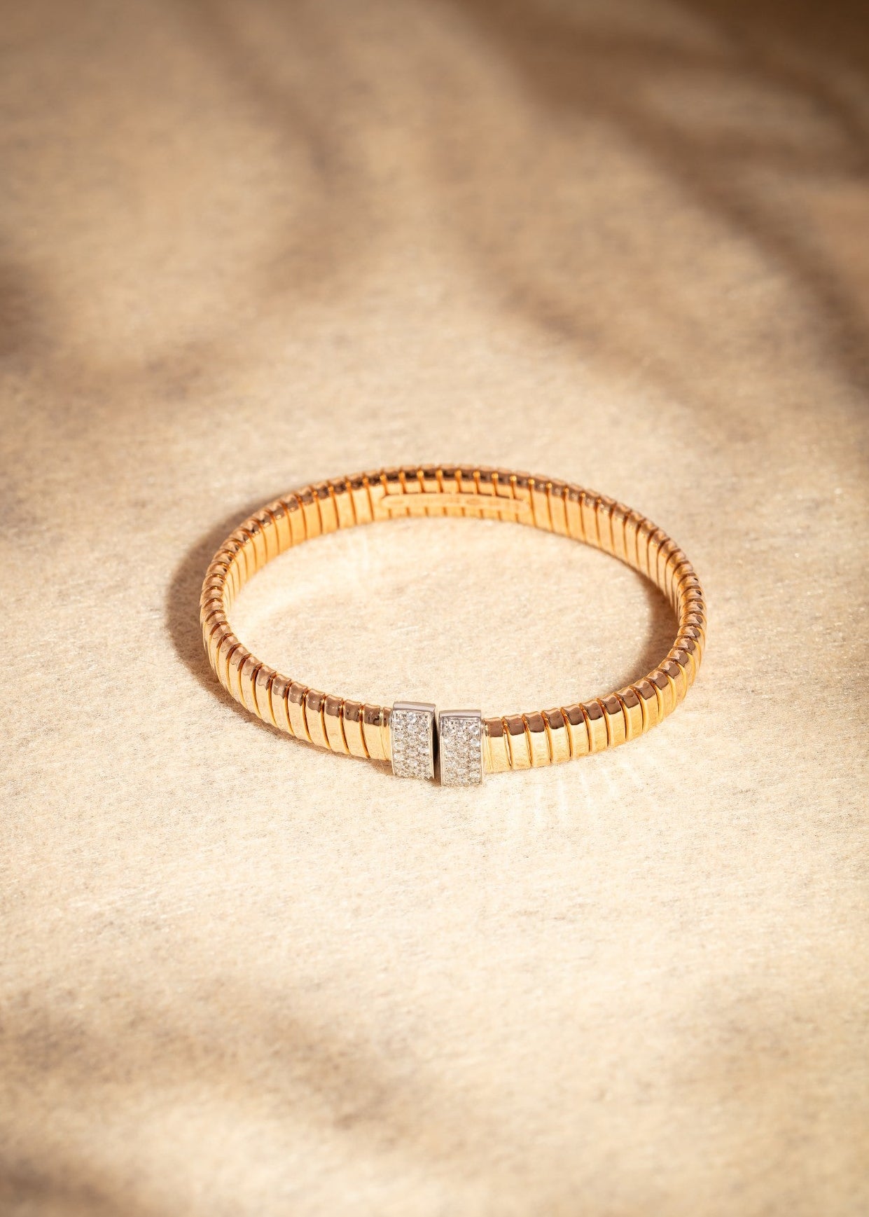 Tubogas Bangle with Diamond Pave Bars