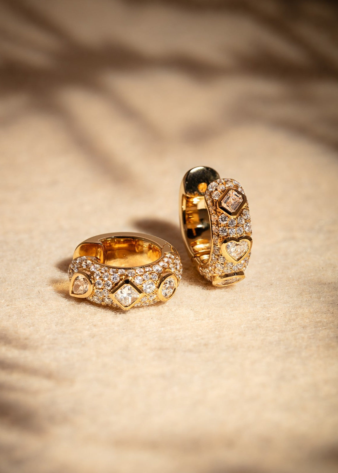 Huggie Birthday Pave Earrings in 10 Pointers Special Size