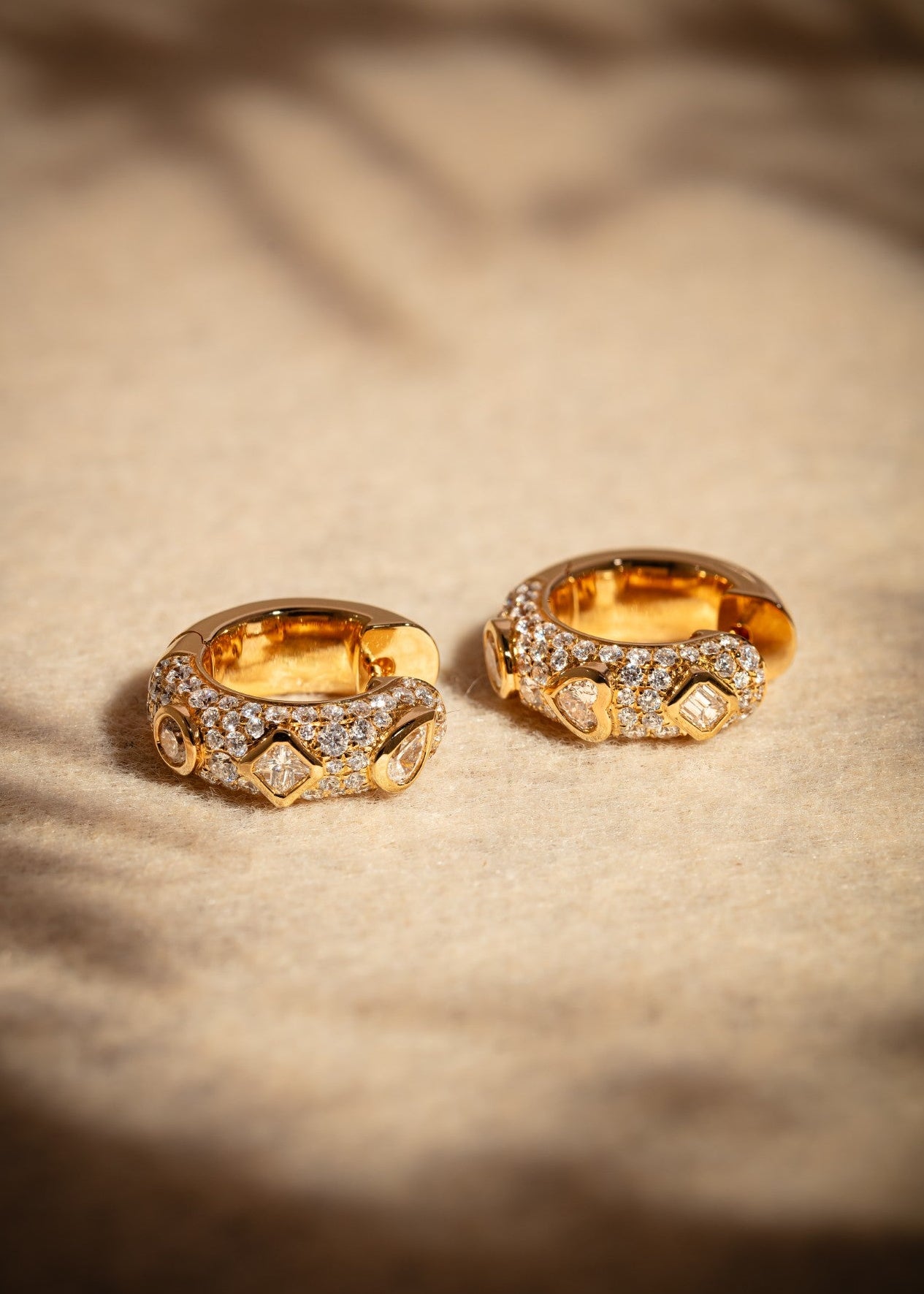 Huggie Birthday Pave Earrings in 15 Pointers Special Size