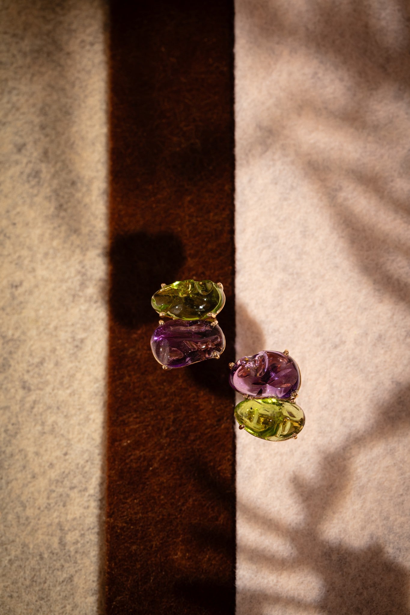 Amethyst and Peridot Gummie Stud Earrings
