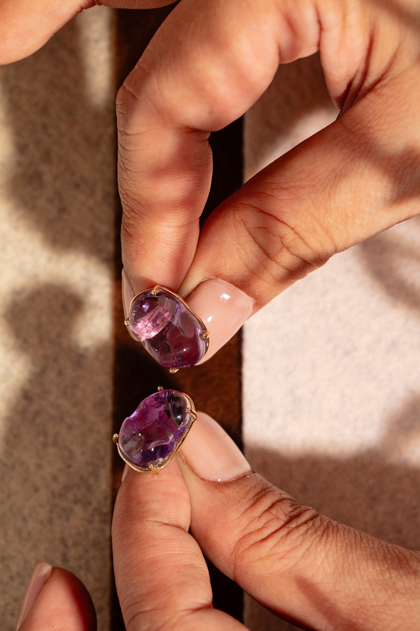 Amethyst Stud Gummie Earrings