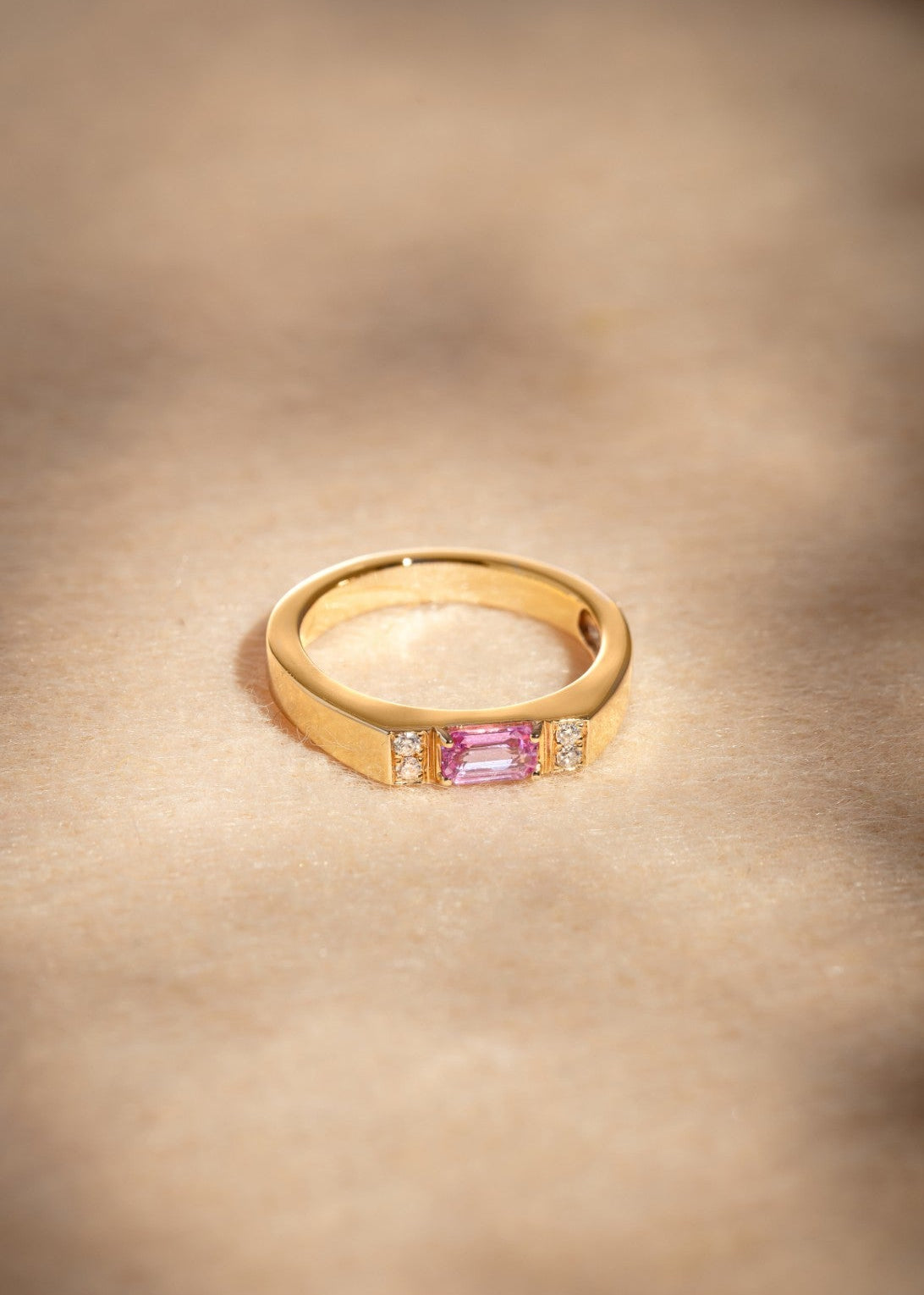 Pink Sapphire Signet Ring