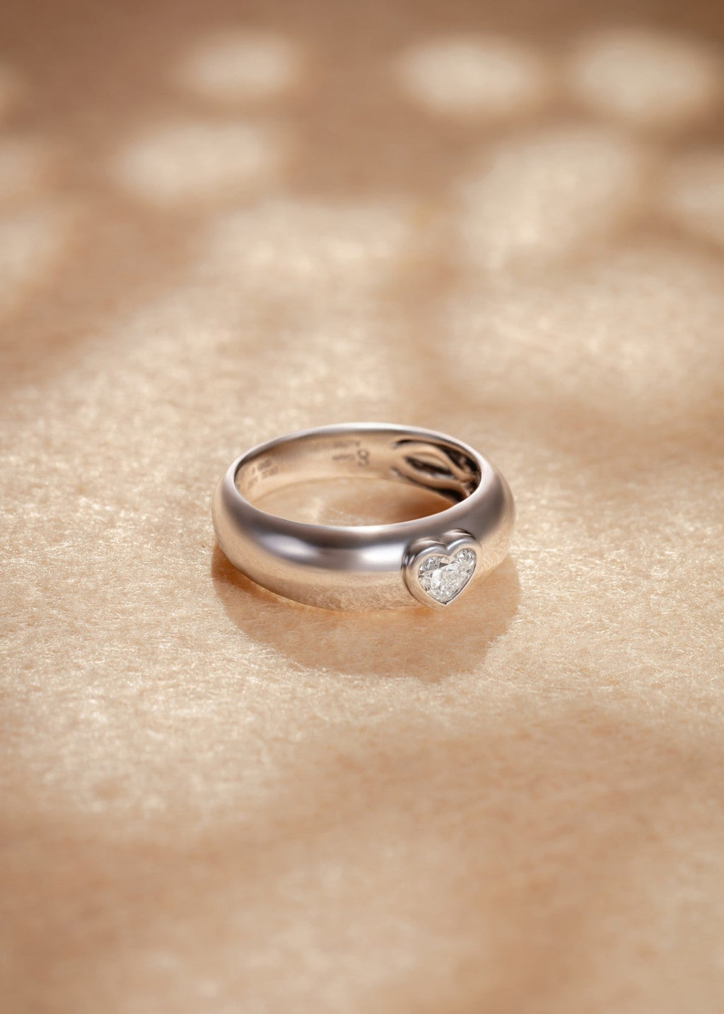 Rugged Dome Ring - Heart Shape