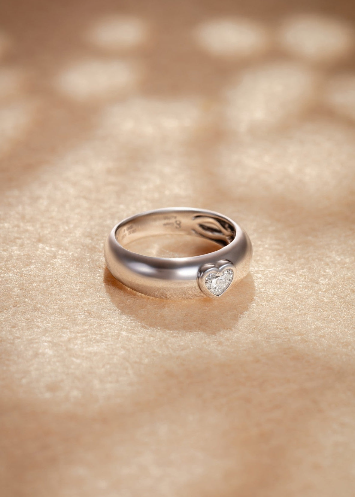 Rugged Dome Ring - Heart Shape