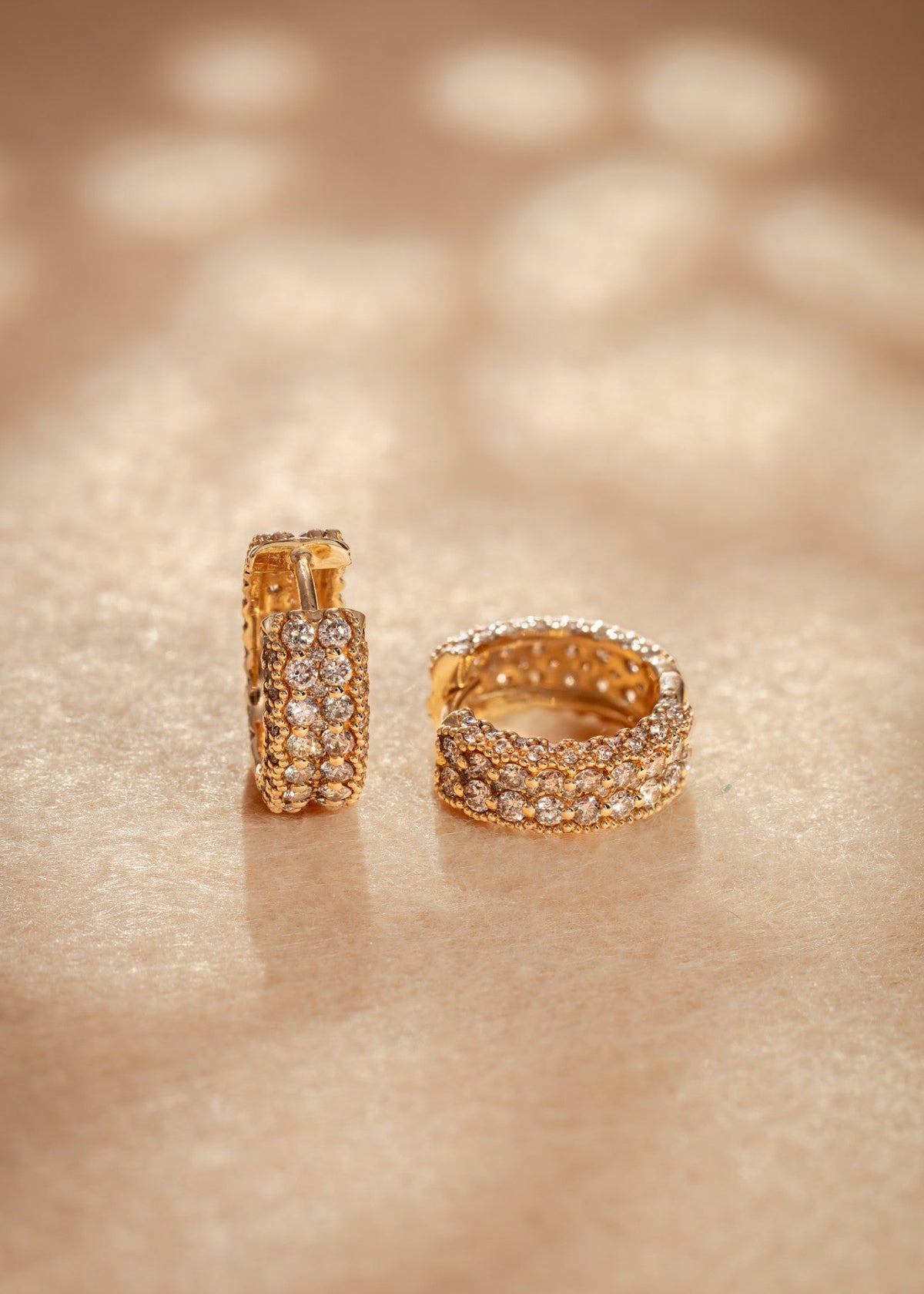 Brown Diamonds Hoop Earrings