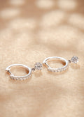 Diamond Hoop with Round Dangling
