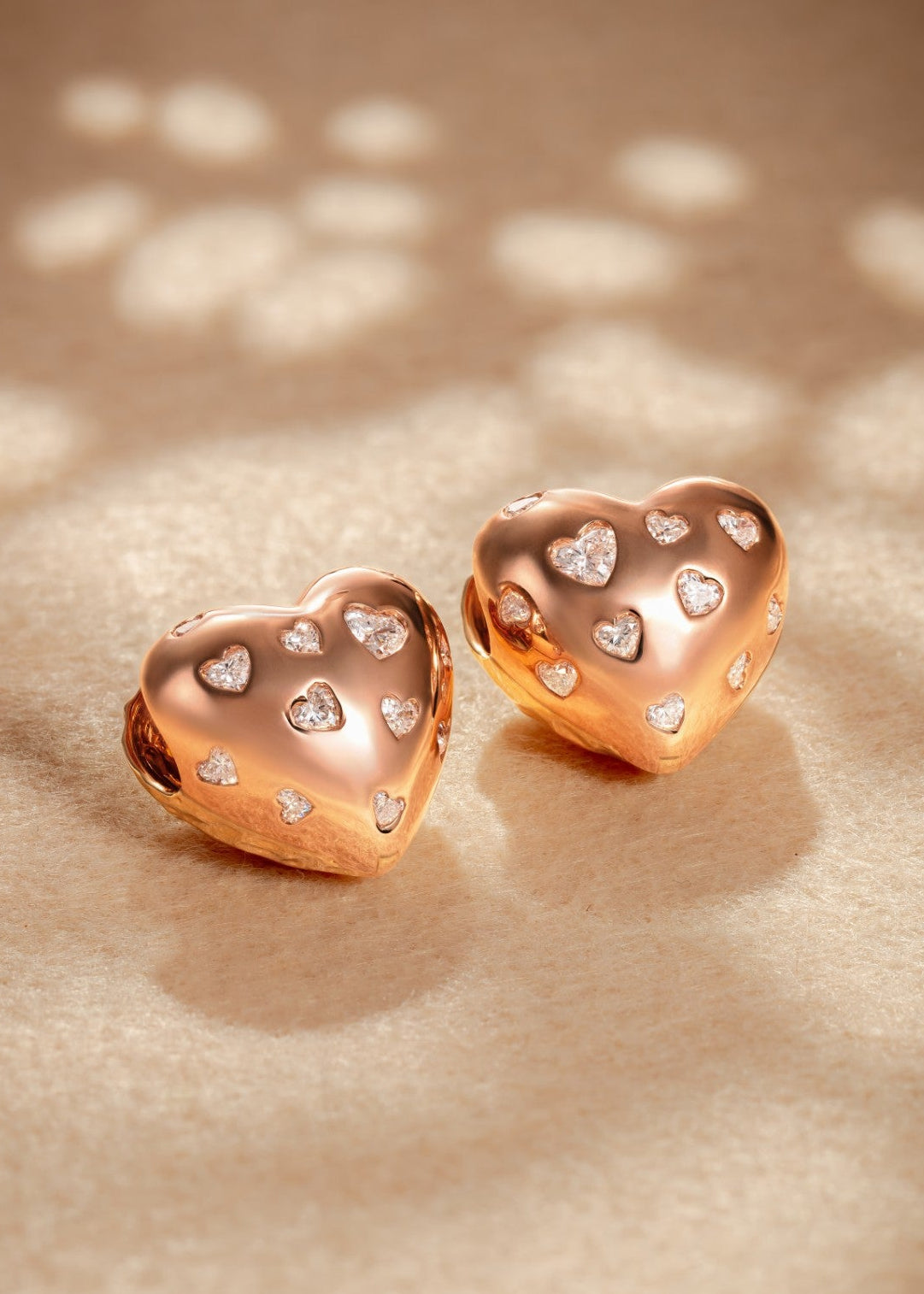 Scattered Heart Hammered Reversible Earrings