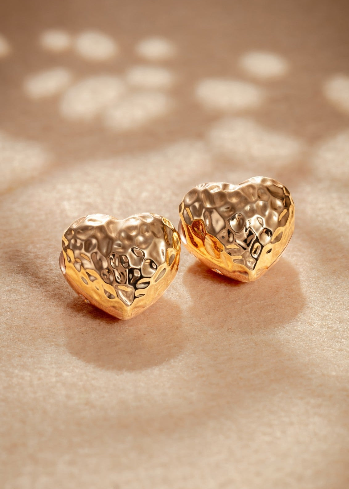 Scattered Heart Hammered Reversible Earrings