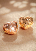 Scattered Heart Hammered Reversible Earrings