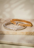 8mm Triangular Dome Tubogas Bangle with Diamonds