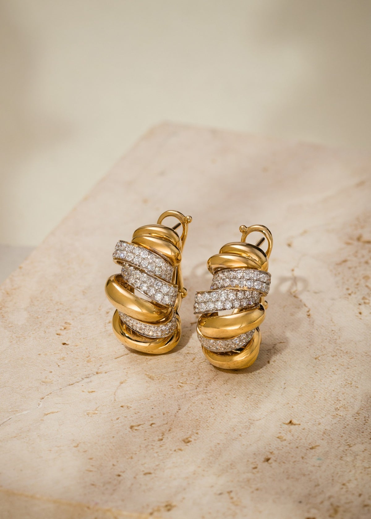 Diamond Swirly Earrings