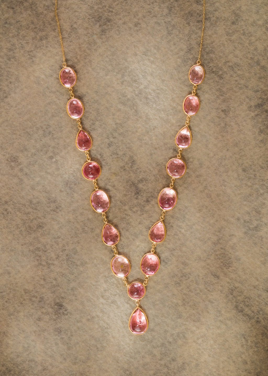 Pink Tourmaline Necklace Drop