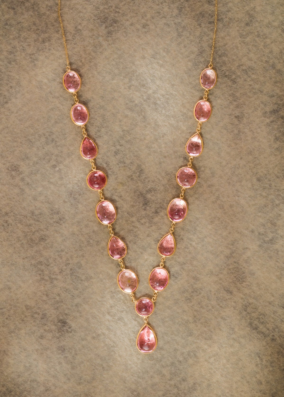Pink Tourmaline Necklace Drop