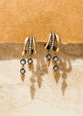 3 Hoop Earrings with Dangling Spike and Black Rhodium