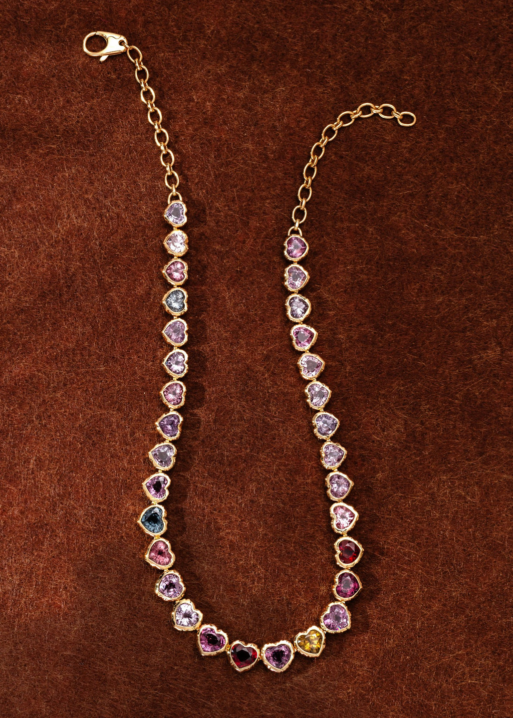 Spinel Hammered Heart Necklace