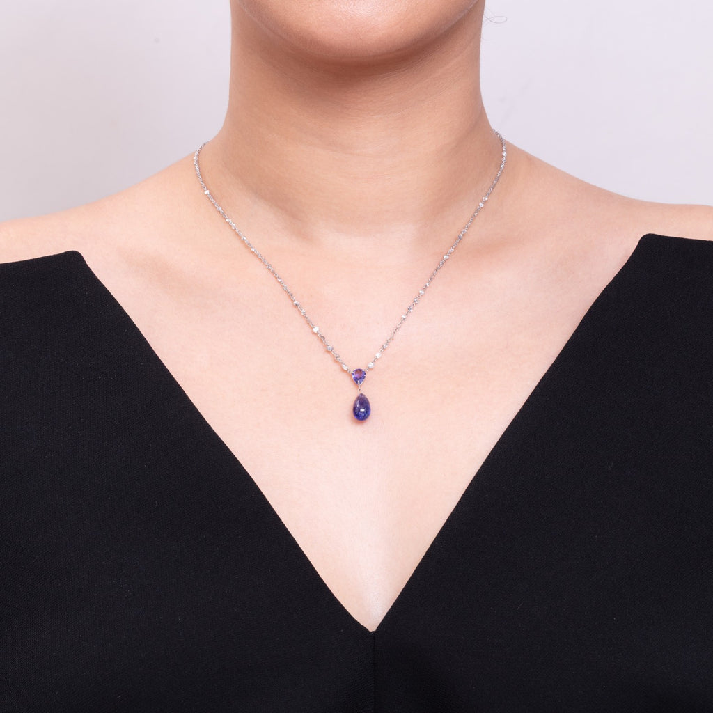 The Tanzanite Drift Necklace necklaces with necklace styling