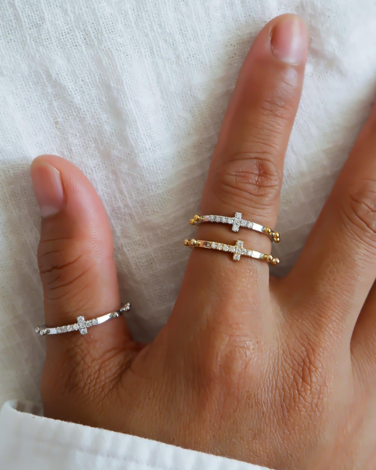 Dainty Rosary Ring fine gold rings