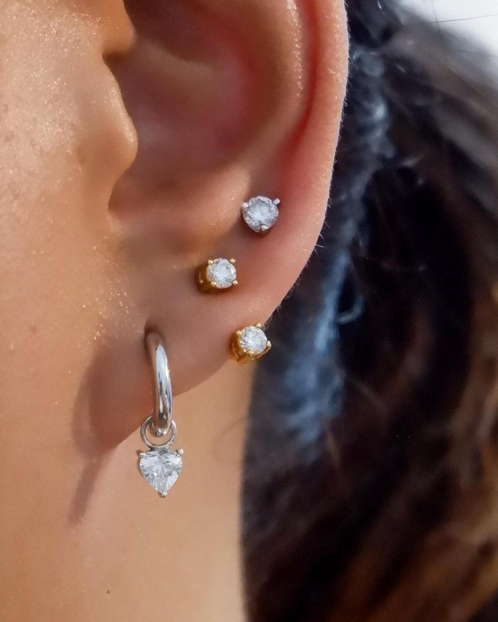 Ear Spree Heart Diamond Hoop diamond earrings 