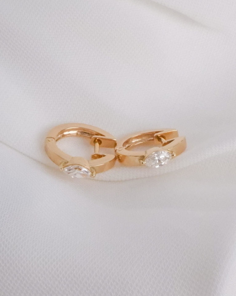 Ear Spree Marquise Diamond Huggie diamond earrings in gold