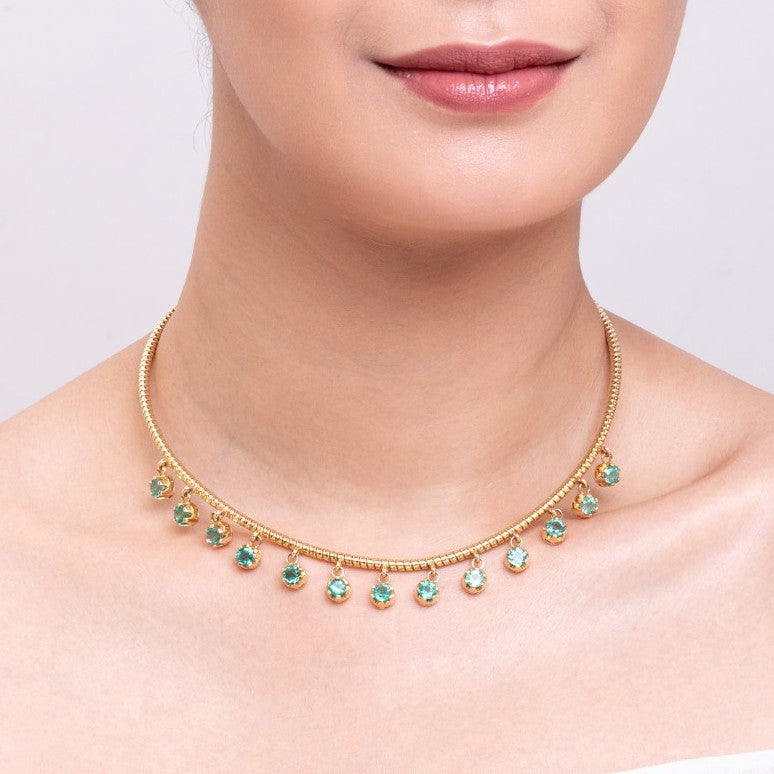 Emerald Drop Tubogas Necklace necklaces with necklace styling