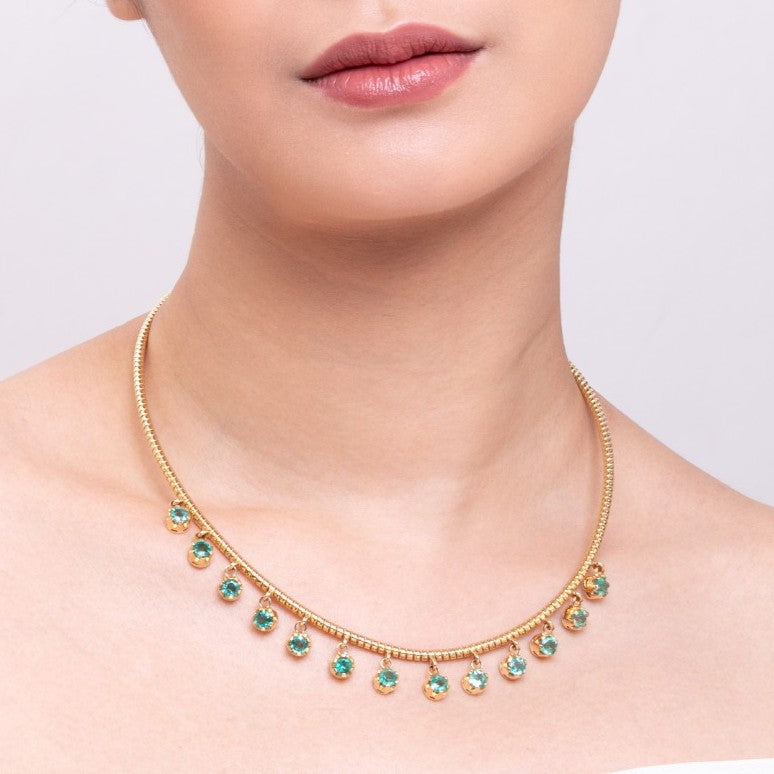 Emerald Drop Tubogas Necklace necklaces with necklace styling