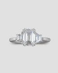 Emerald Cut Diamond Trilogy Ring diamond rings in gold