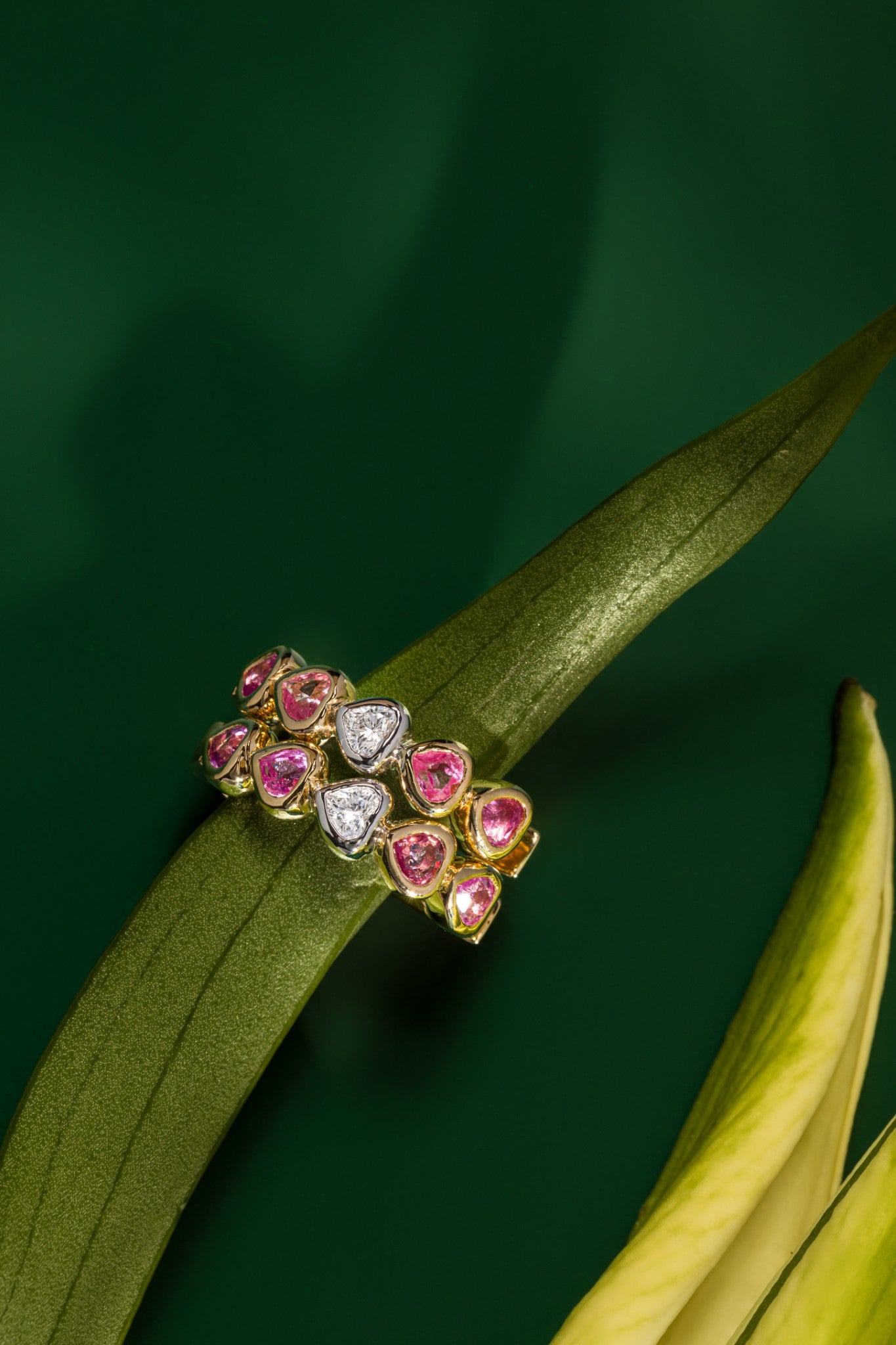 Pink Sapphire Hoop Earrings