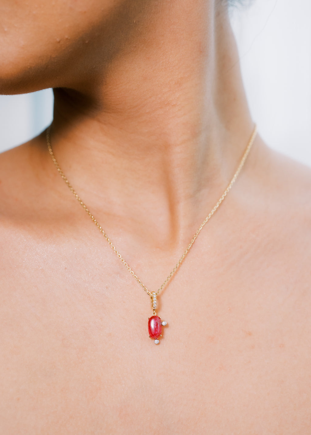 Spinel Pendant with Diamonds