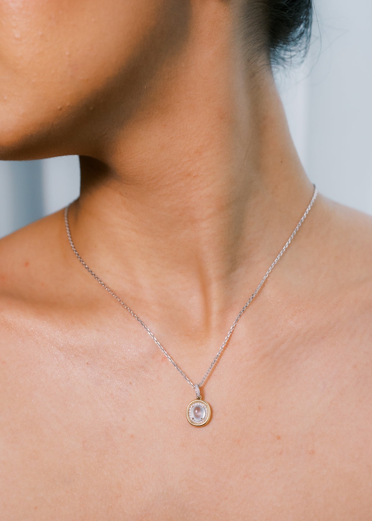 Ice Jade Pendant w/ Diamonds
