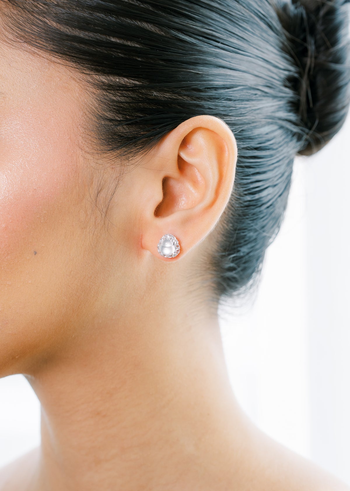 Fulu Ice Jade Earrings with Diamonds