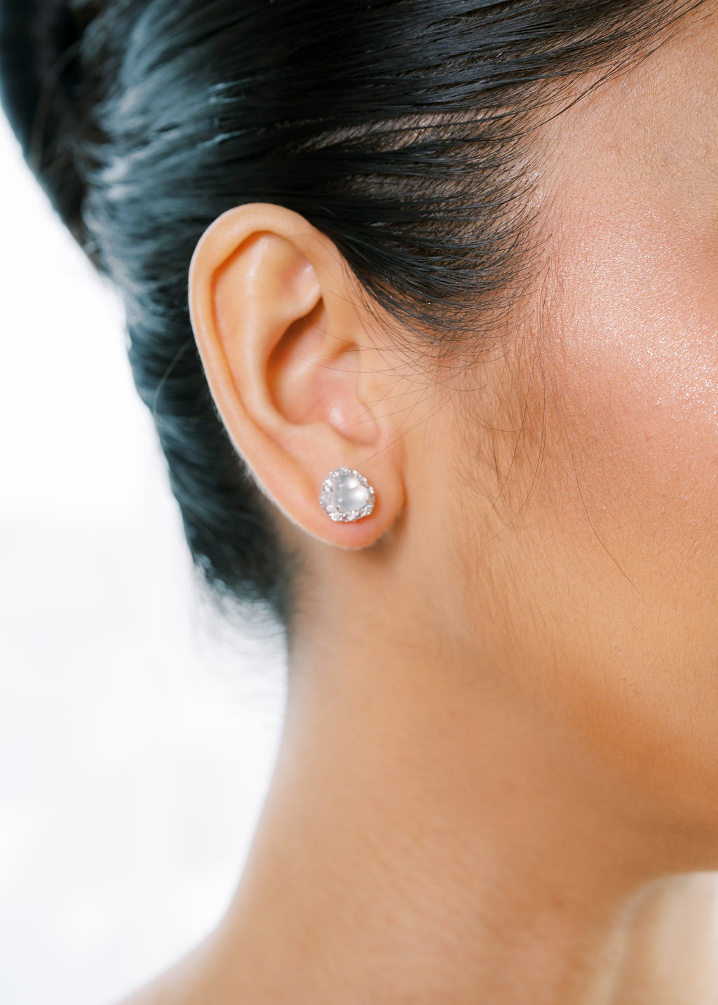 Fulu Ice Jade Earrings with Diamonds