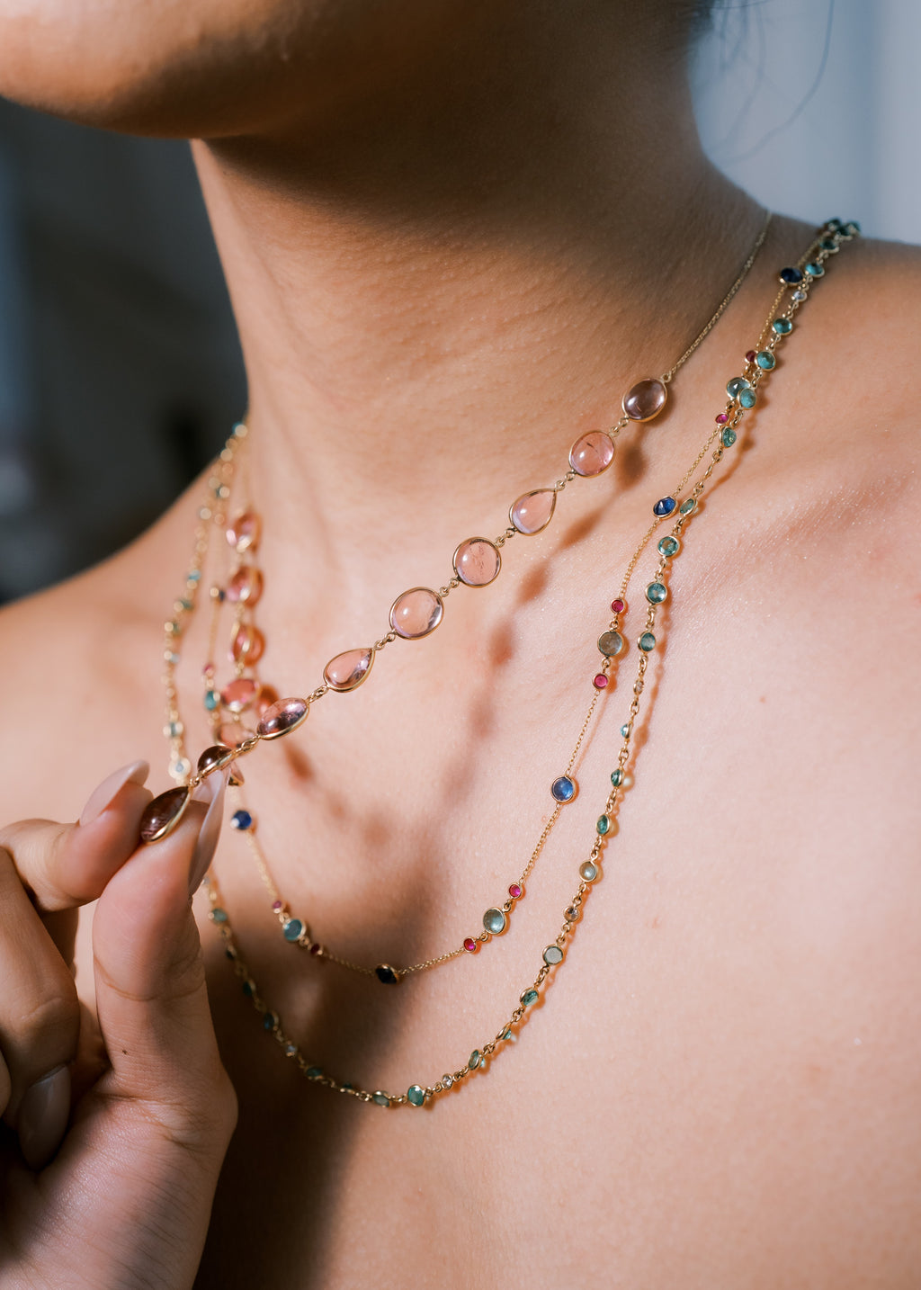 Pink Tourmaline Necklace Drop