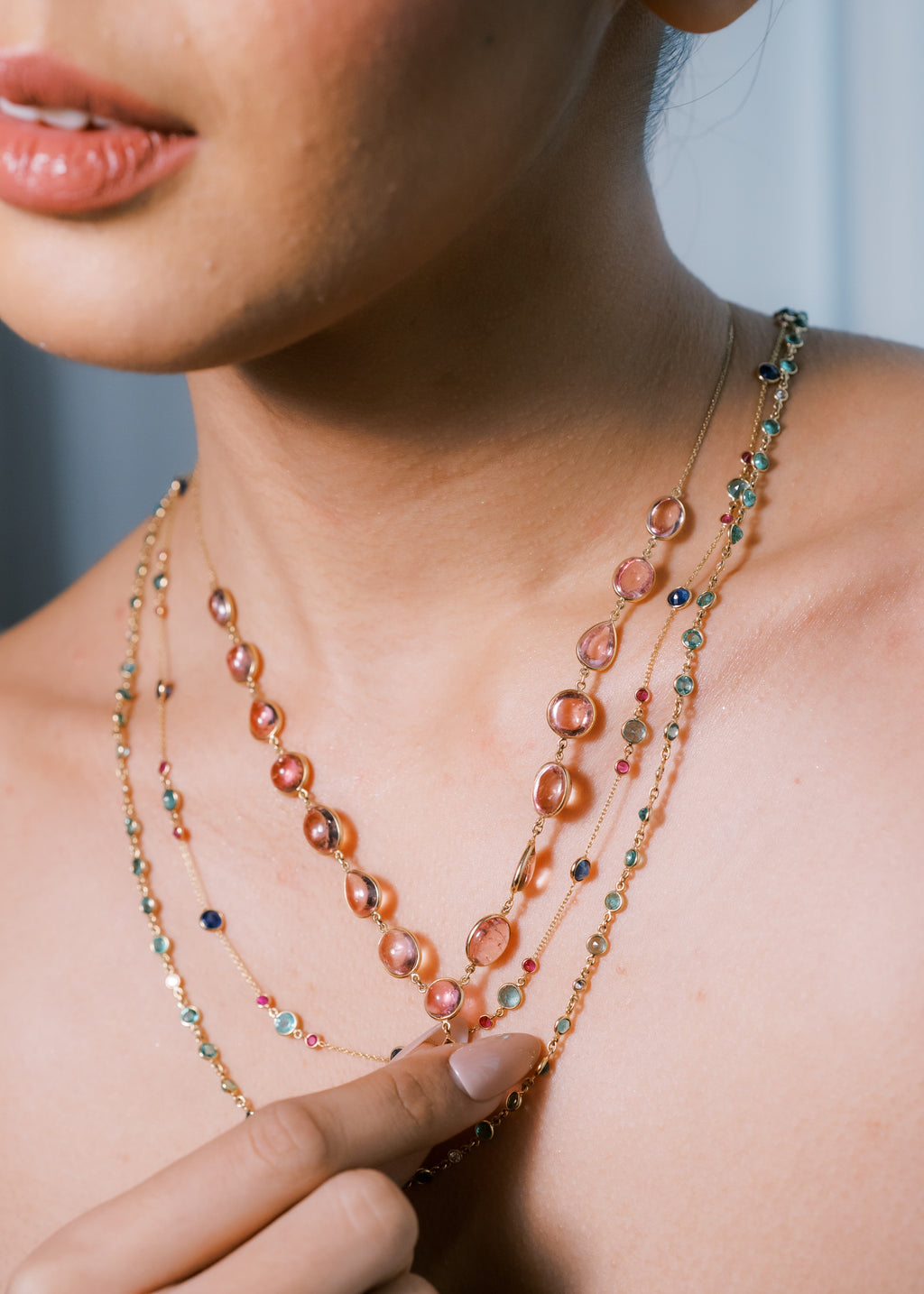Pink Tourmaline Necklace Drop