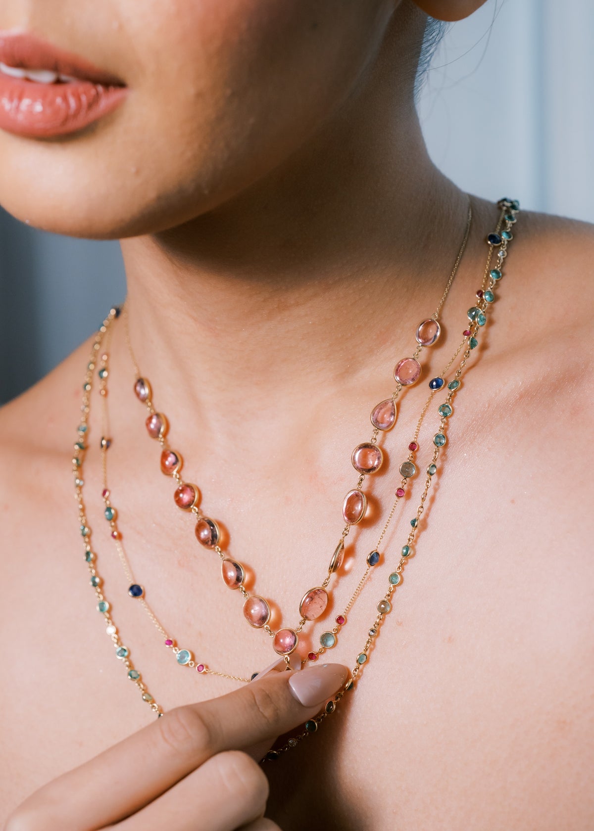 Pink Tourmaline Necklace Drop