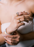 Triangular Dome Tubogas Ring with Diamonds