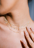 Drilled Station Necklace with Oval Diamonds