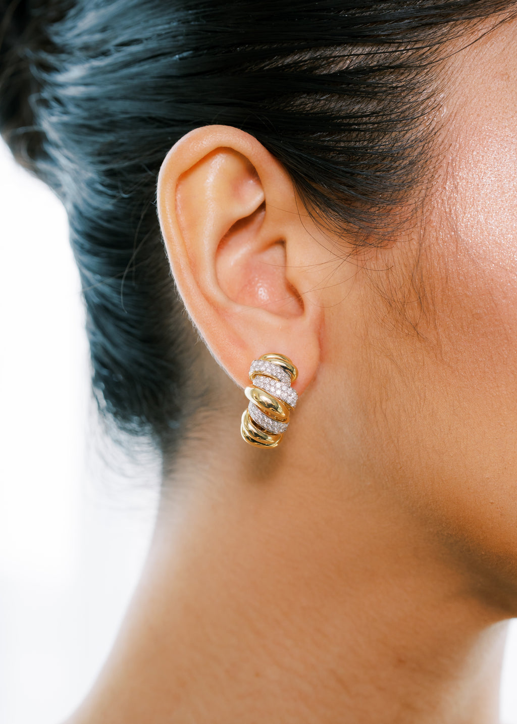 Diamond Swirly Earrings