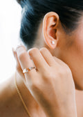 Two-Toned Shield Cut Champange Ring