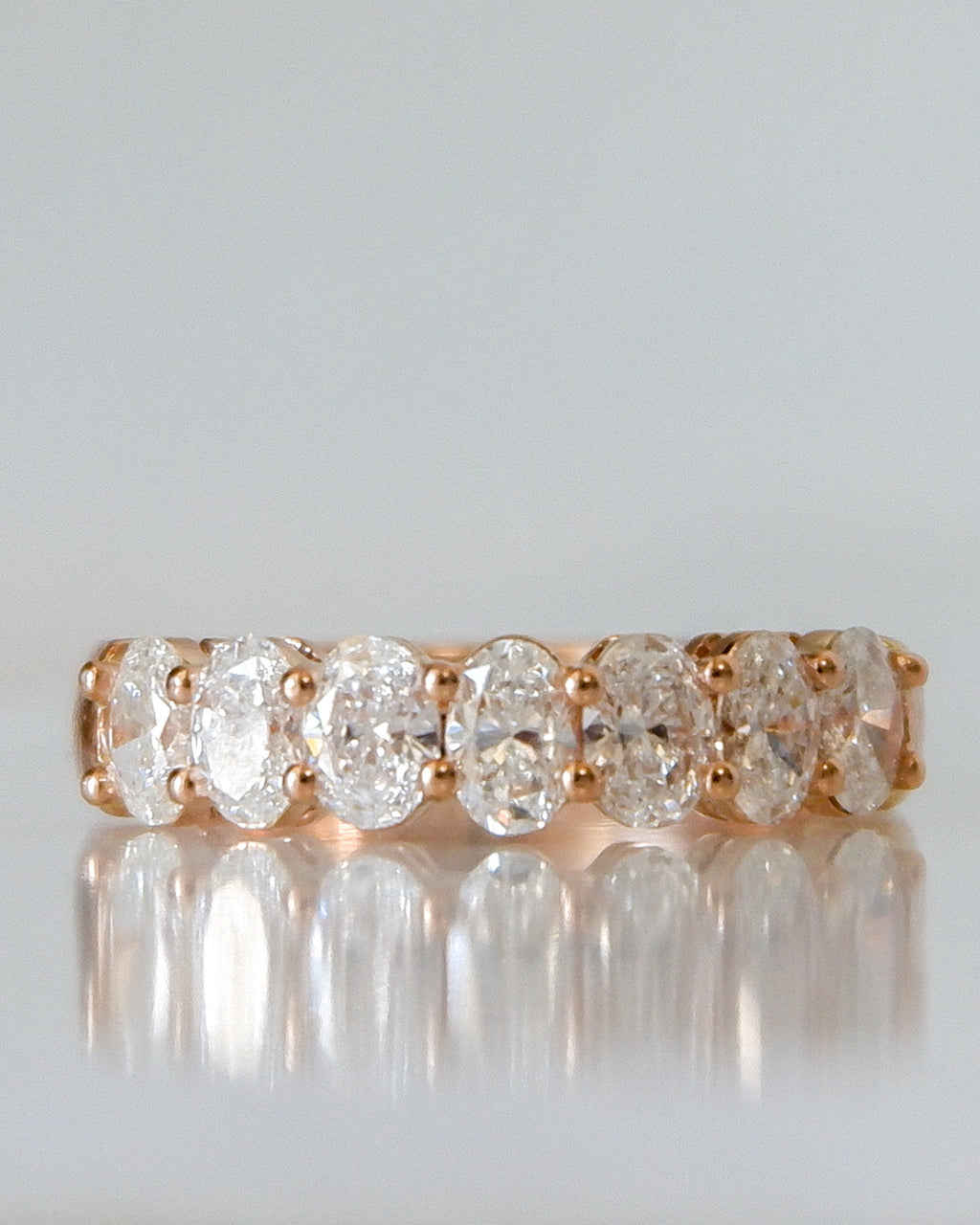 OVAL DIAMOND HALF ETERNITY BAND diamond rings in gold