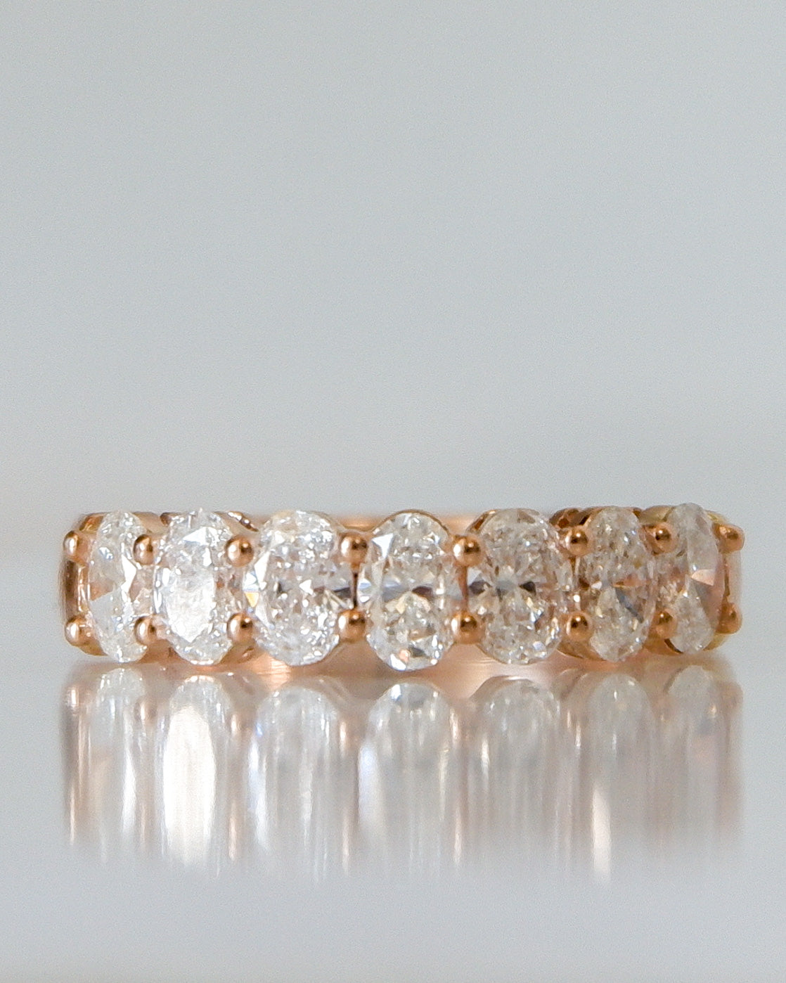 OVAL DIAMOND HALF ETERNITY BAND diamond rings in gold