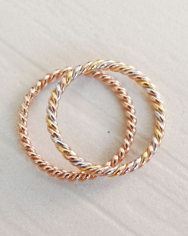 Skinny Twiddles Ring fine gold rings