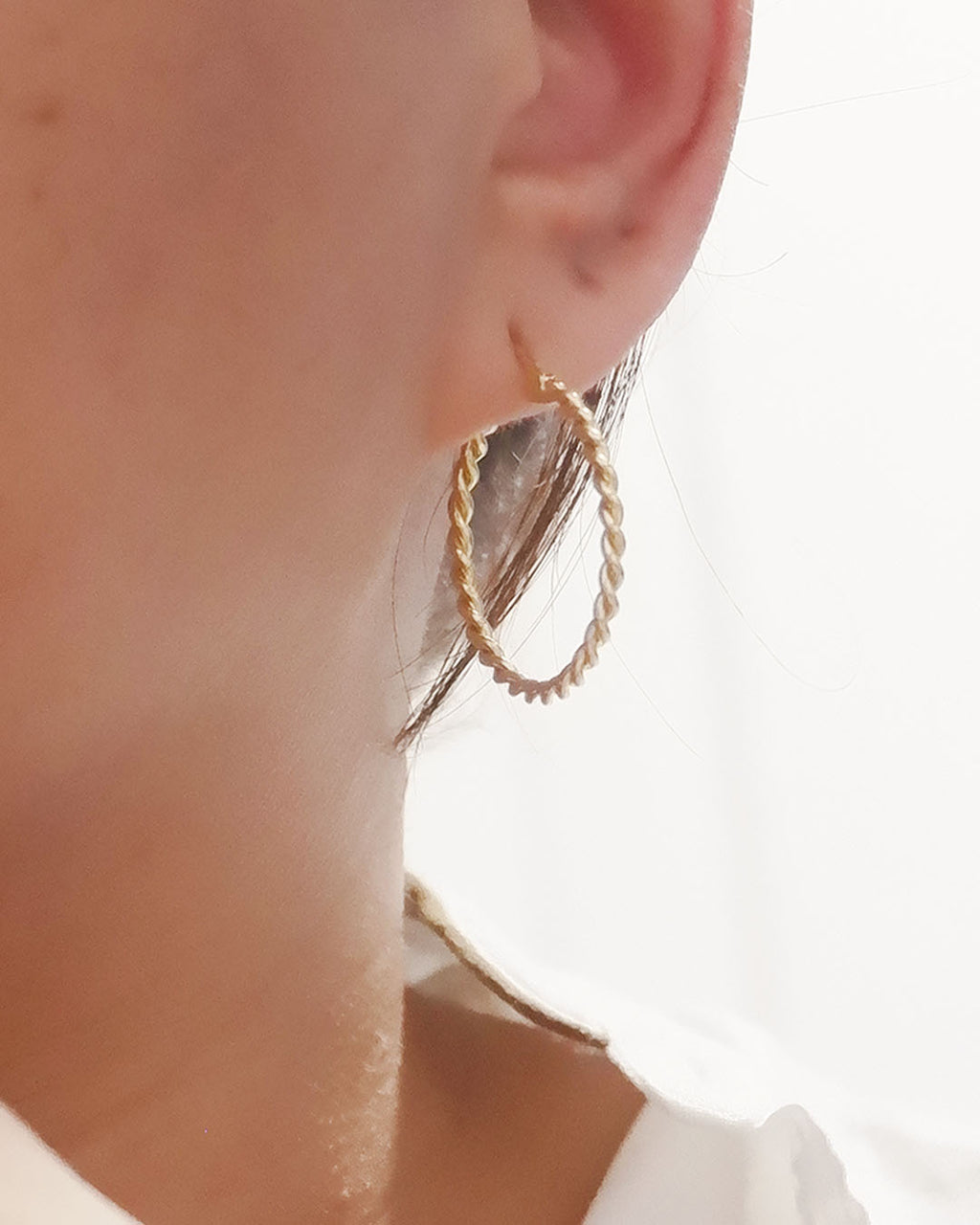 Twiddles Wide Ear Hoop earrings with earrings styling