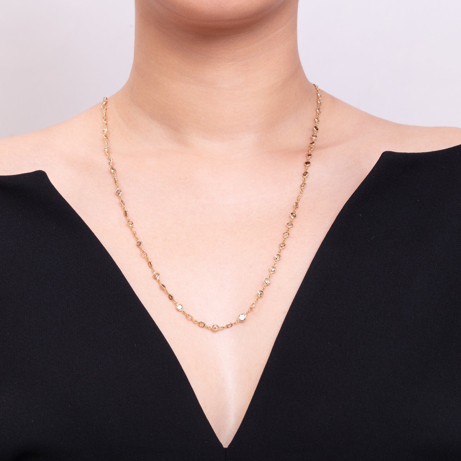 The Champagne Line Necklace necklaces with necklace styling