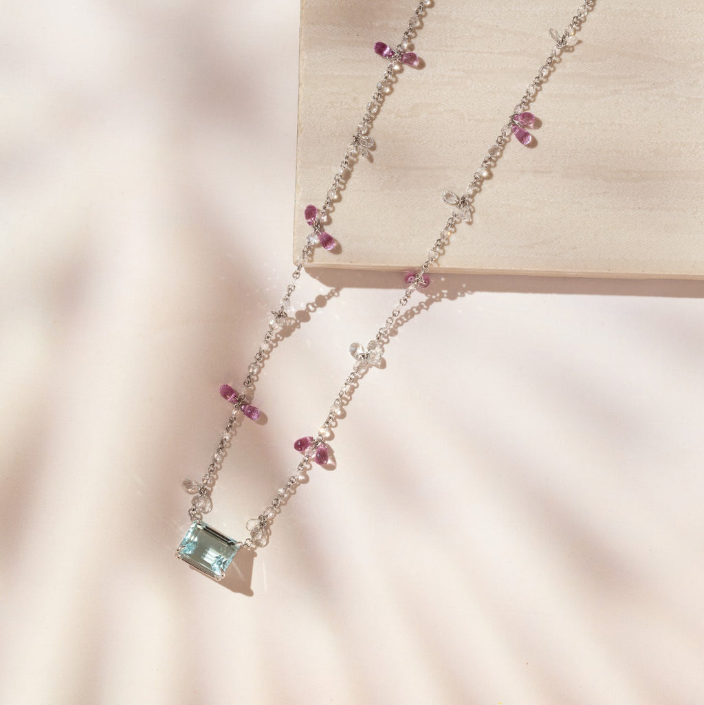 The Rosé Aqua Drift Necklace necklaces with necklace styling