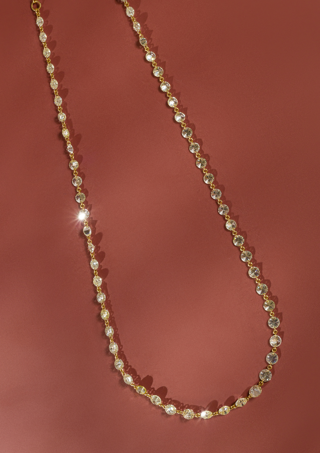 Yellow Drilled Diamond Necklace