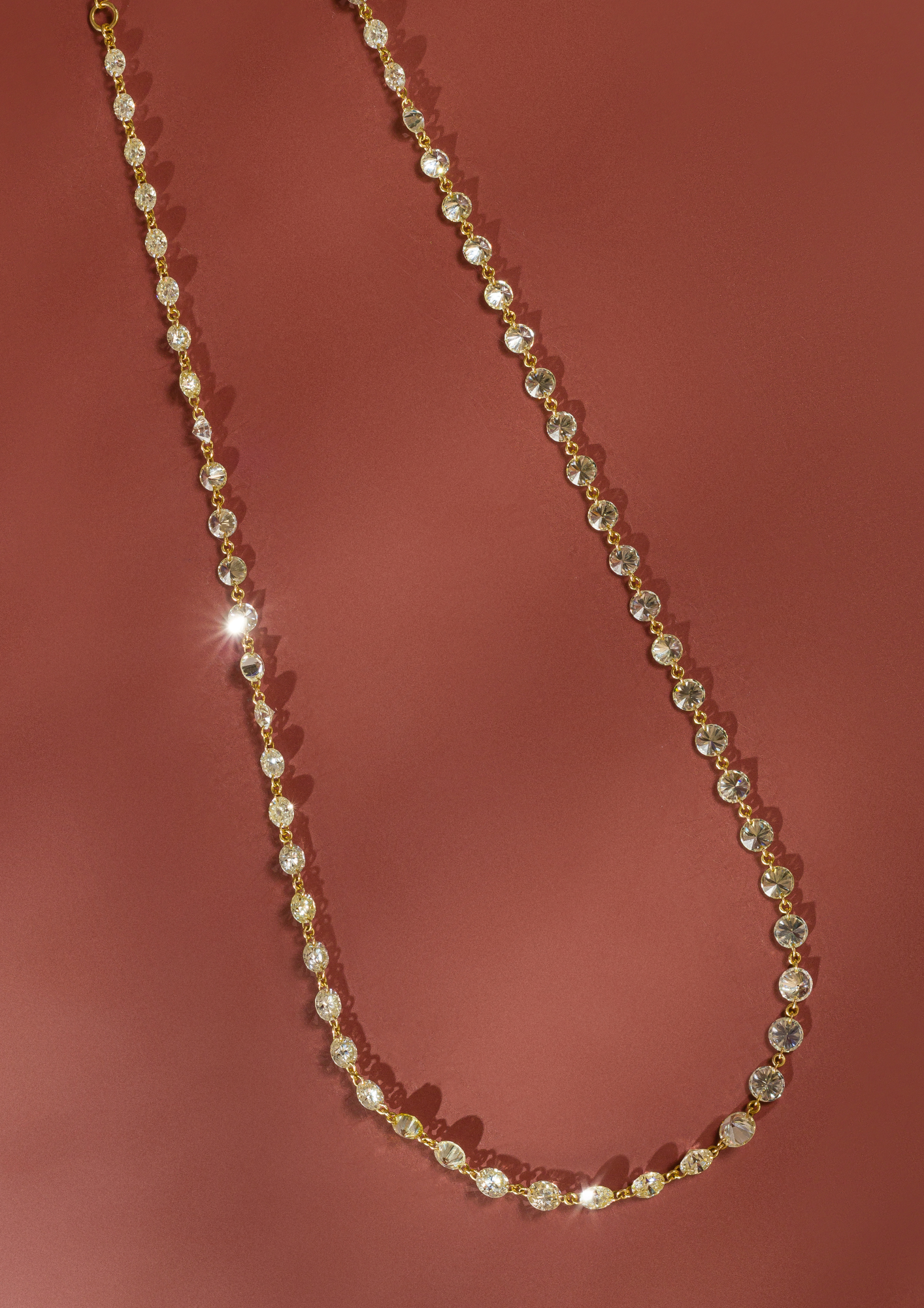 Yellow Drilled Diamond Necklace