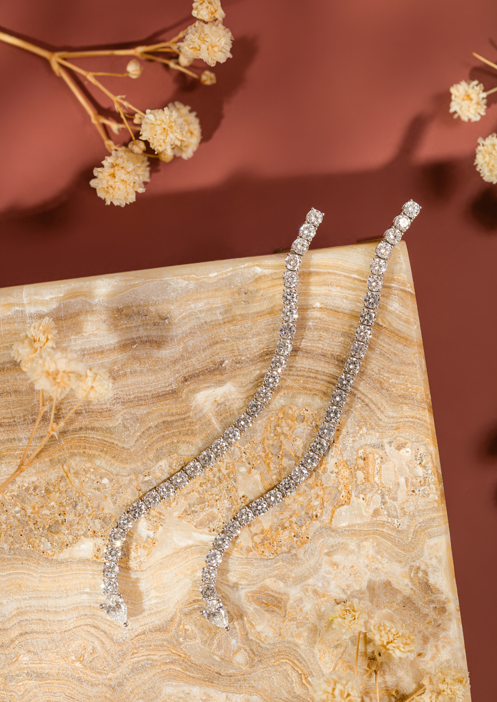 Long Diamond Earrings