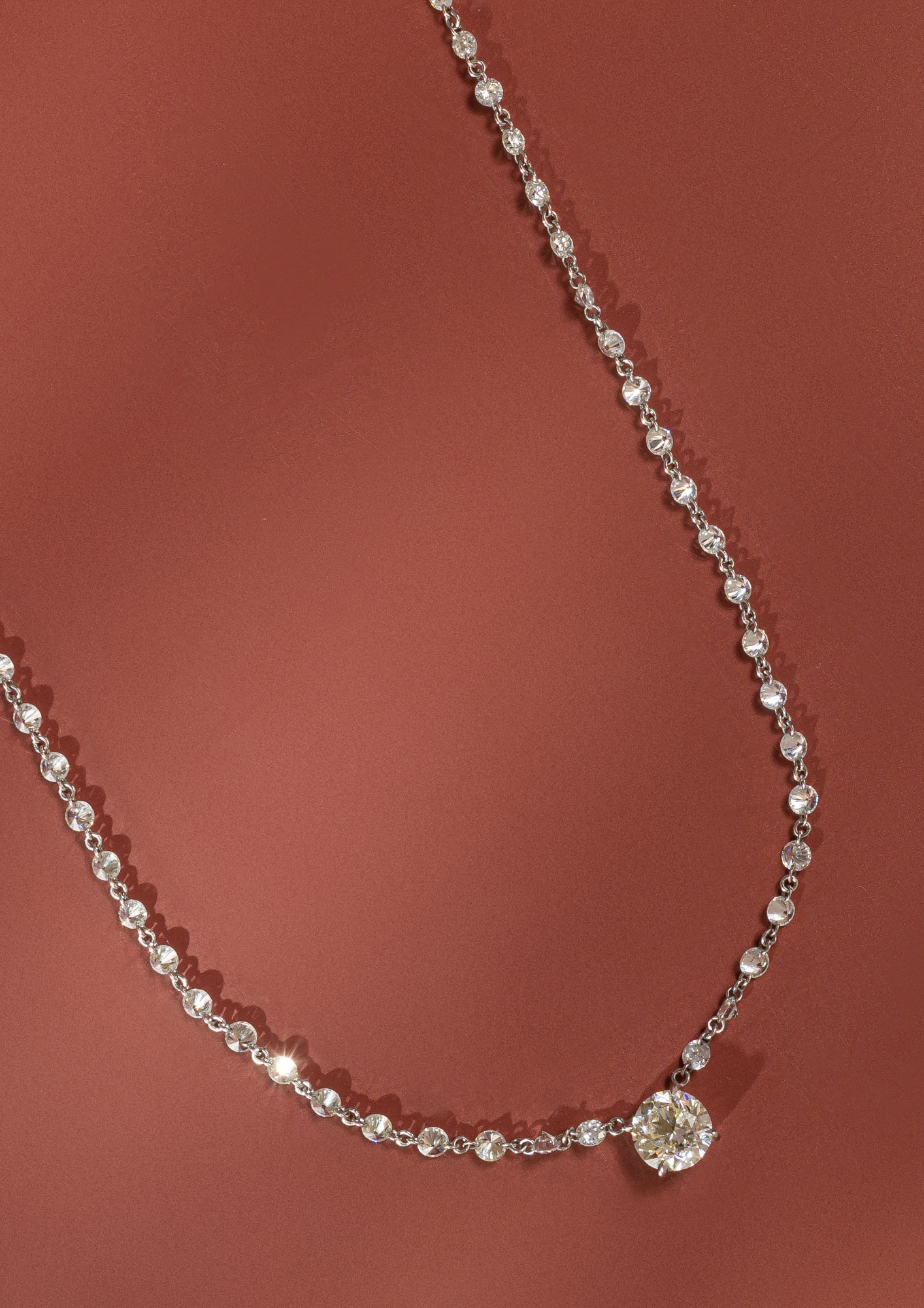 Solitaire Drilled Diamond Necklace